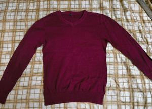 Maroon V-Neck Sweater