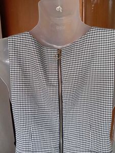 Plaid V-Neck Pinafore Dress