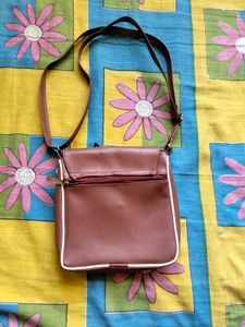 Brown Crossbody Bag with Charm