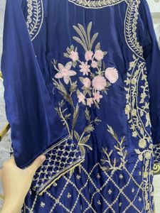 Beautiful Embroidered Blue Kurta