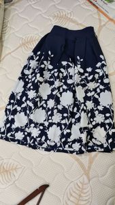 Harpa Blue Flower Print Skirt