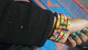 Colorful Beaded Bangle Set