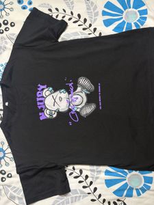 Black Graphic Print Oversized T-Shirt