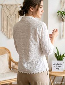White chickenkari Embroidered shirt