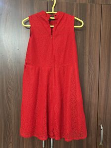 Elegant Red Lace Dress
