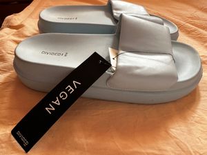 H&amp;M Light Blue Platform Slippers