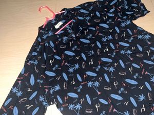 Men's Tropical Print Button-Up Shirt