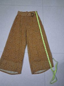 Stylish Yellow Printed Wide Leg Pants