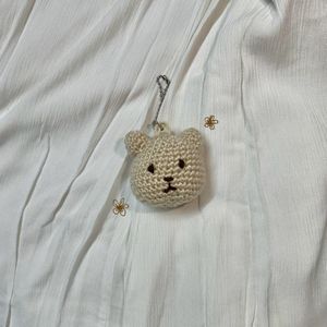 Crocheted Teddy Bear Keychain