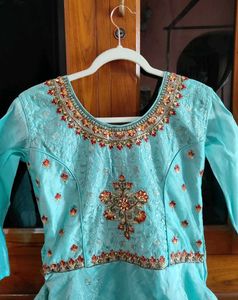 Beautiful Cyan coloured Anarkali