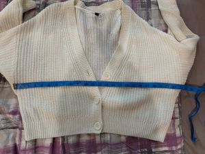 H&amp;M - Cream Knit Cropped Cardigan