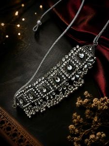 Exquisite Oxidized Silver Necklace Set