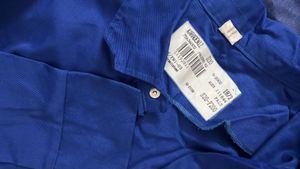 Vibrant Blue Button-Up Cropped Shirt