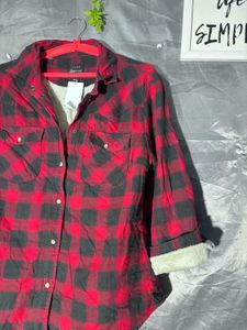 Cozy Red &amp; Black Plaid Flannel Shirt
