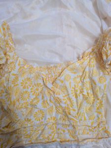 Sunny Yellow Floral Midi Dress
