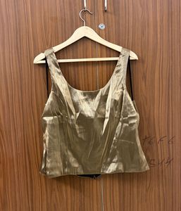 Glossy Golden Olive Tank Top