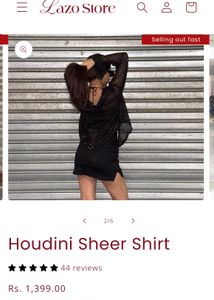 Sparkly Sheer Button-Up Shirt