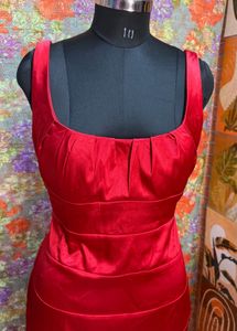 Stunning Red Satin Bodycon Dress