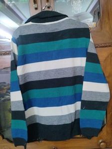 Striped Zip-Up Cardigan
