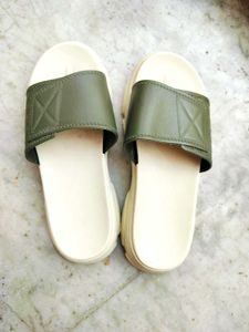 Comfortable Olive Green Slides for women 💚