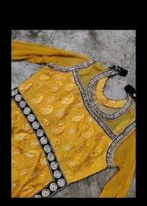 Stunning Yellow Embellished Ethnic Gown