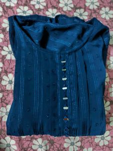 Elegant Blue Kurta with Mirror Work