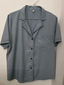 Light Blue Short Sleeve Button-Up Shirt