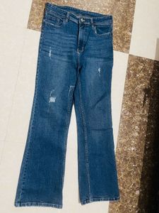 Flared Dark Wash Denim Jeans