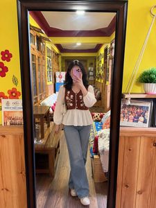 Boho Crochet Floral Peplum Blouse