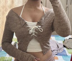 Cozy tie-Up Cardigan top