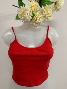 Ribbed Red Top