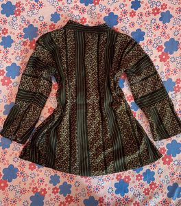 Bohemian Print Kurta with Lace Detail