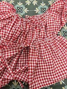 Red Gingham tie top