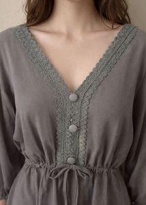 Elegant Sheer Lace Trim Blouse