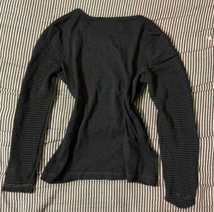 Black Striped Long Sleeve Top