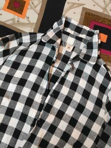 Women's Black &amp; White Checked Shirt
