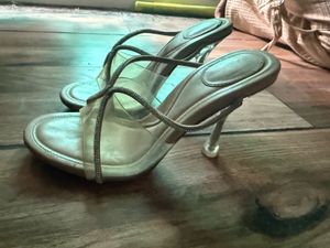 set of 2-  Crystal heel and transparent heels