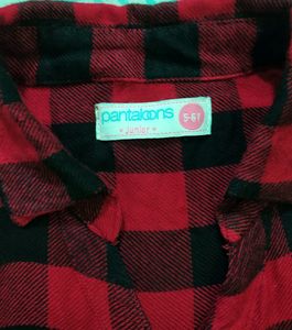 Beautiful Red &amp; Black Girls Shirt Pantaloon