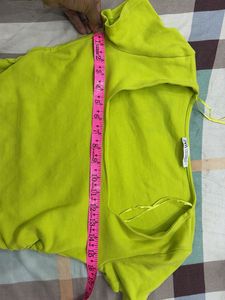 Lime Green Ruched Cropped Top
