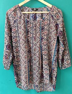 Printed Flowy Top