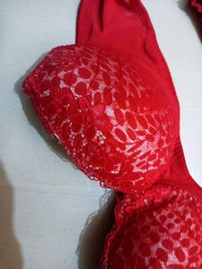 Red Lace Bra Set New