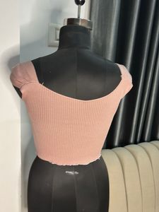 Ribbed Off-Shoulder Crop Top