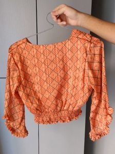 Orange Print Top