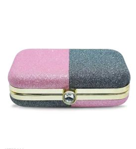 Sparkling Pink &amp; Grey Clutch Bag