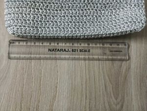 HANDMADE CROCHET SILVER BAG