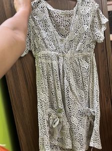 Grey Crochet Dress