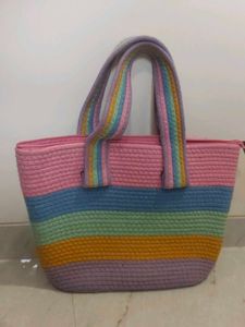 Colorful Striped Summer Tote Bag
