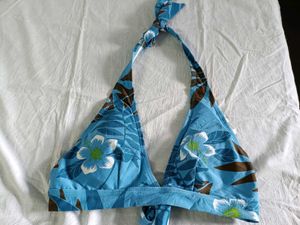 Blue Floral Bikini Top