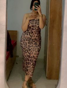 Leopard Print Midi Dress