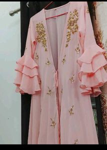 Pink Embellished 3 Piece Indo-western dress